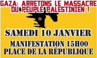 Saturday 10 January: International Day of Mobilization against Israeli Attacks on Gaza