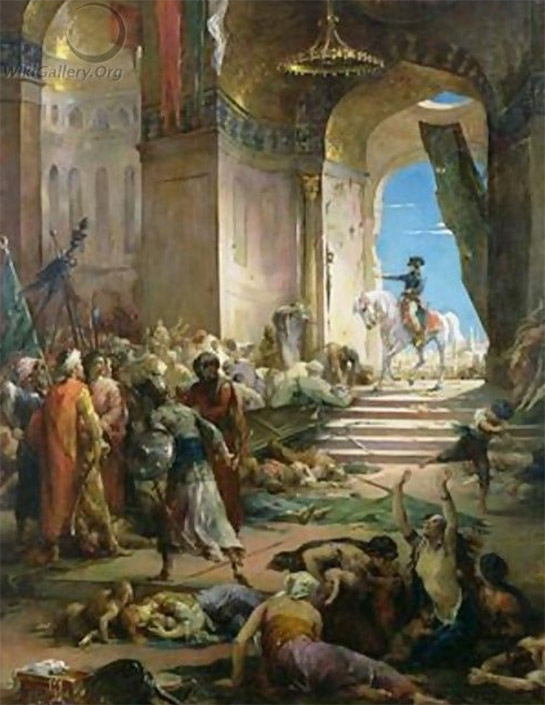//« Bonaparte à la grande mosquée du Caire » - ©Henri Léopold Lévy (1875)