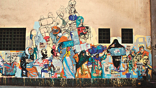 //Graffiti Munir Sayegh HanaaDegham. Crédit : Walls of freedom 