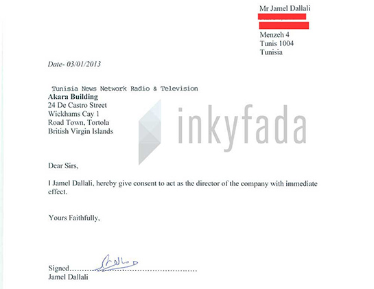 //Nomination de M Dallali comme directeur de TNN Radio and Television Limited. 