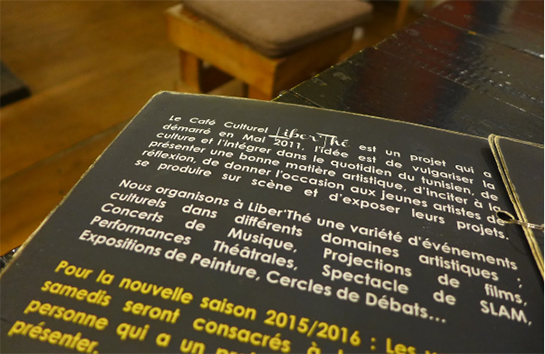 //Le Liber’thé a pour slogan “Culture pour tous” Crédit : Sana Sbouai