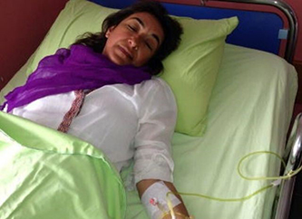 //Ayşe Gökkan, maire de Nusaybin, durant sa grève de la faim.