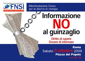  I giornalisti non si faranno mettere il guinzaglio: sabato 3 manifestazione a Roma
