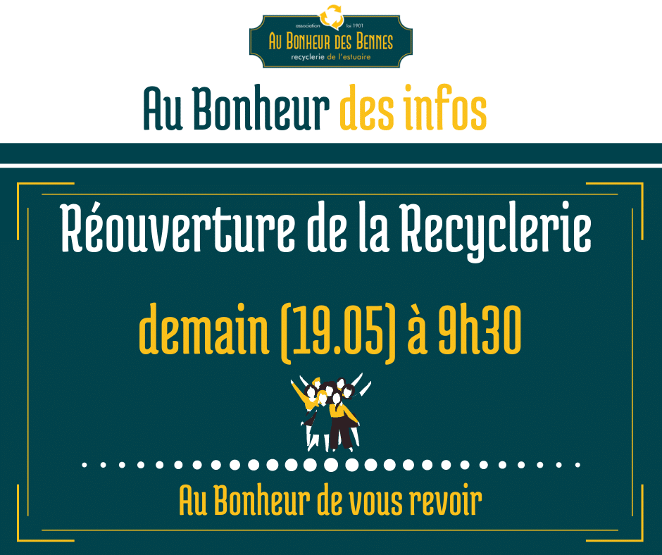 Réouverture recyclerie mercredi reemploi recyclerie au bonheur des bennes 44 saint nazaire