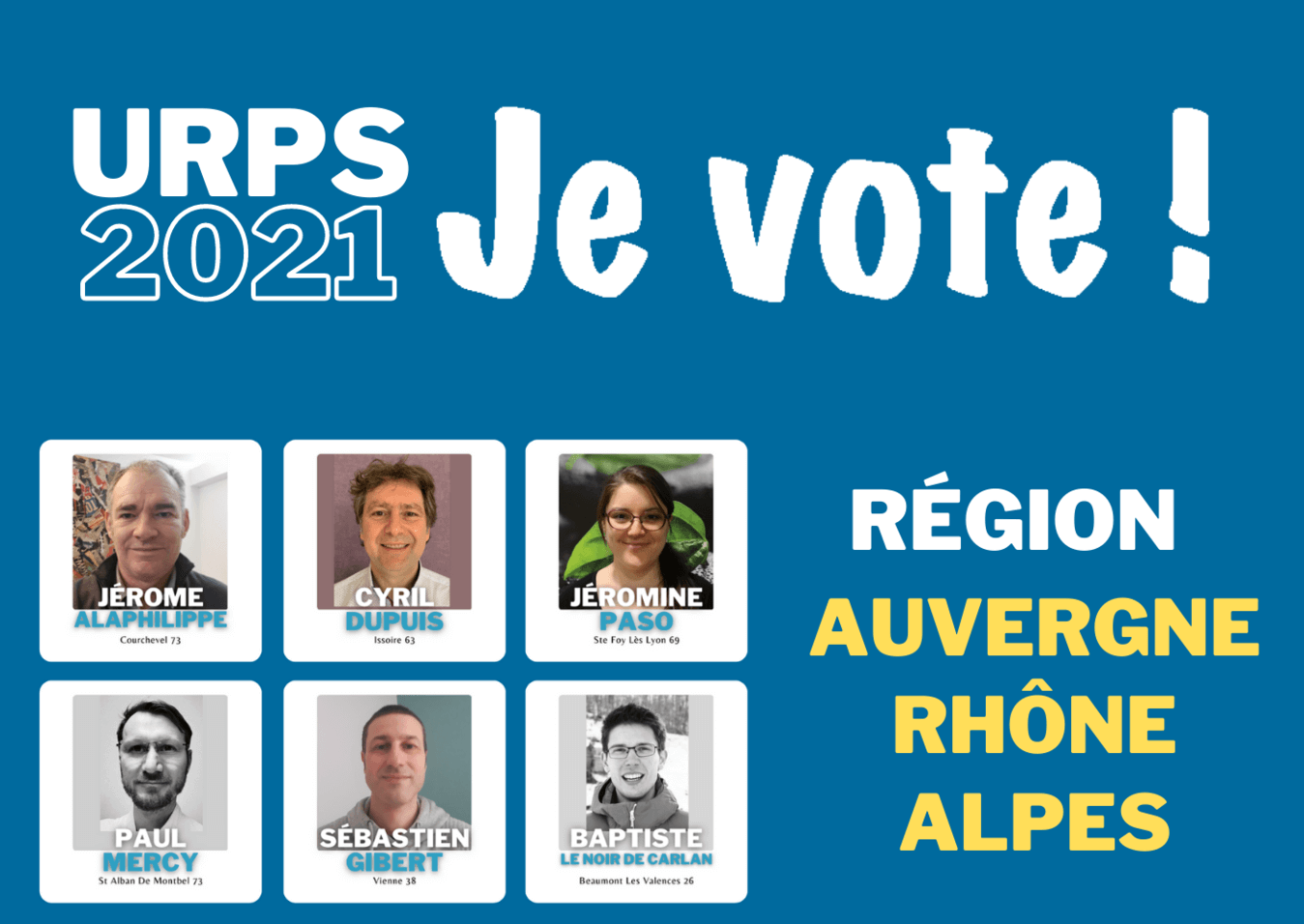 URPS 2021 : Nos candidats pour la région Auvergne Rhône Alpes | Alizé - Syndicat de kinésithérapeutes