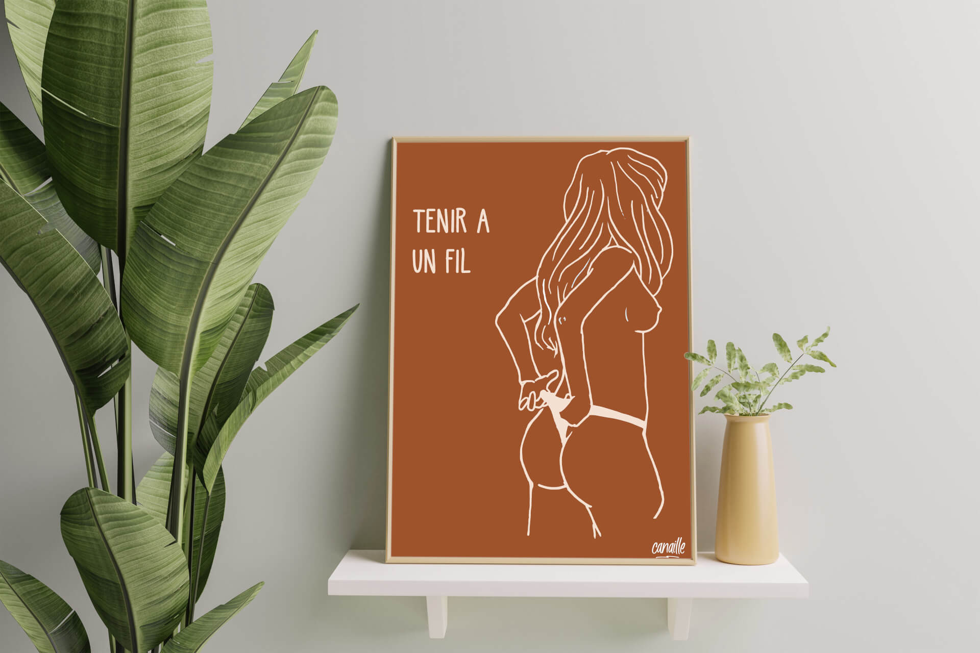 Affiche - tenir à un fil | Canaille Illustration