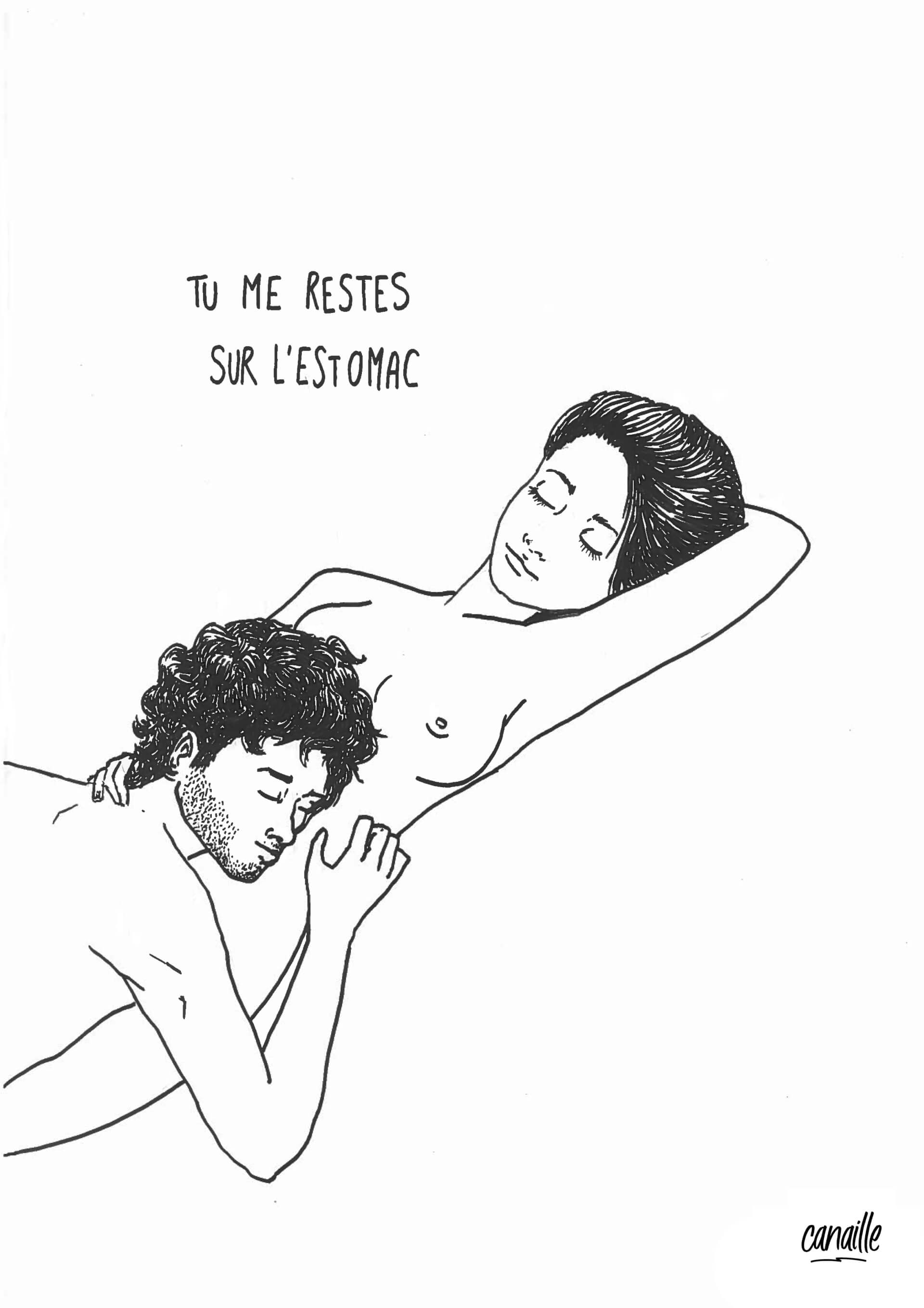 "Tu me restes sur l'estomac" | Canaille Illustration