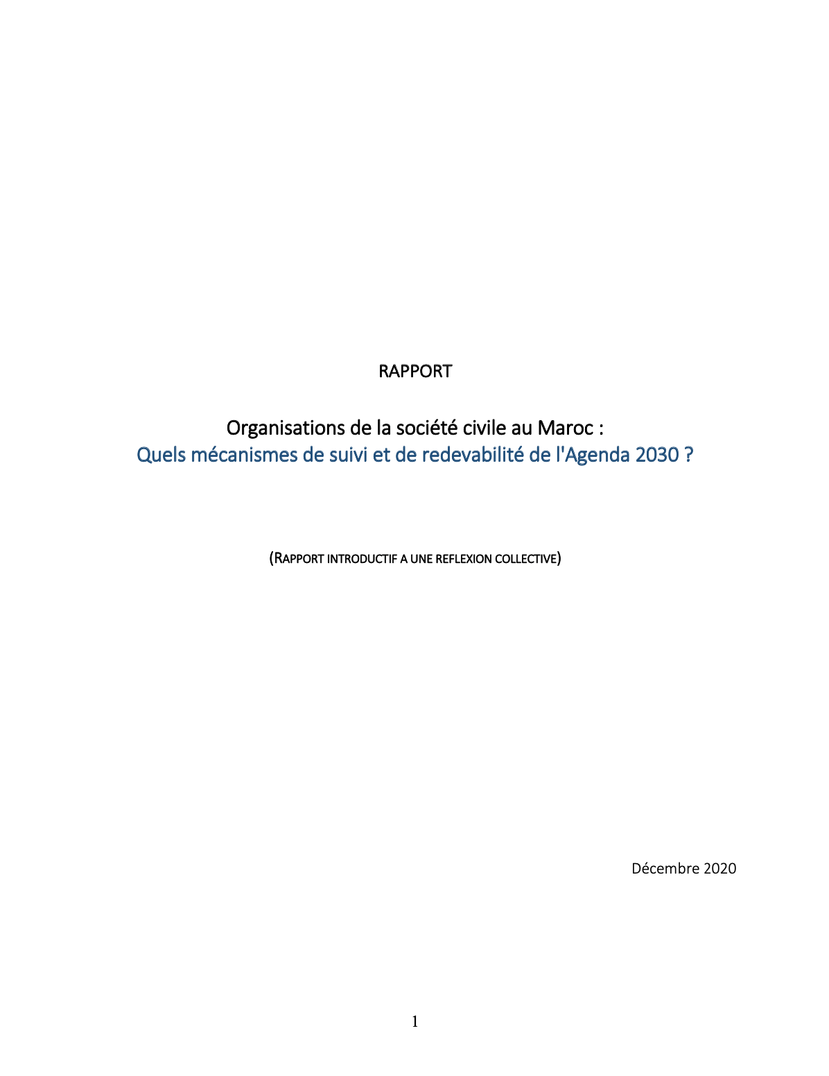 Organisations de la société civile au Maroc : Quels mécanismes de suivi et de redevabilité de l'Agenda 2030 ? | Forus