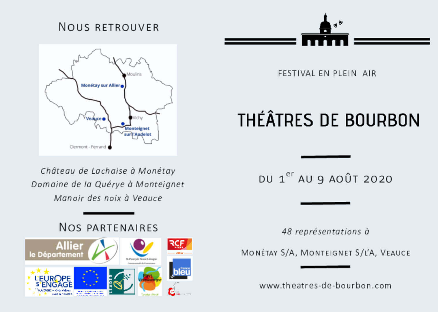 Flyer 2020 - Recto | Théâtres de Bourbon
