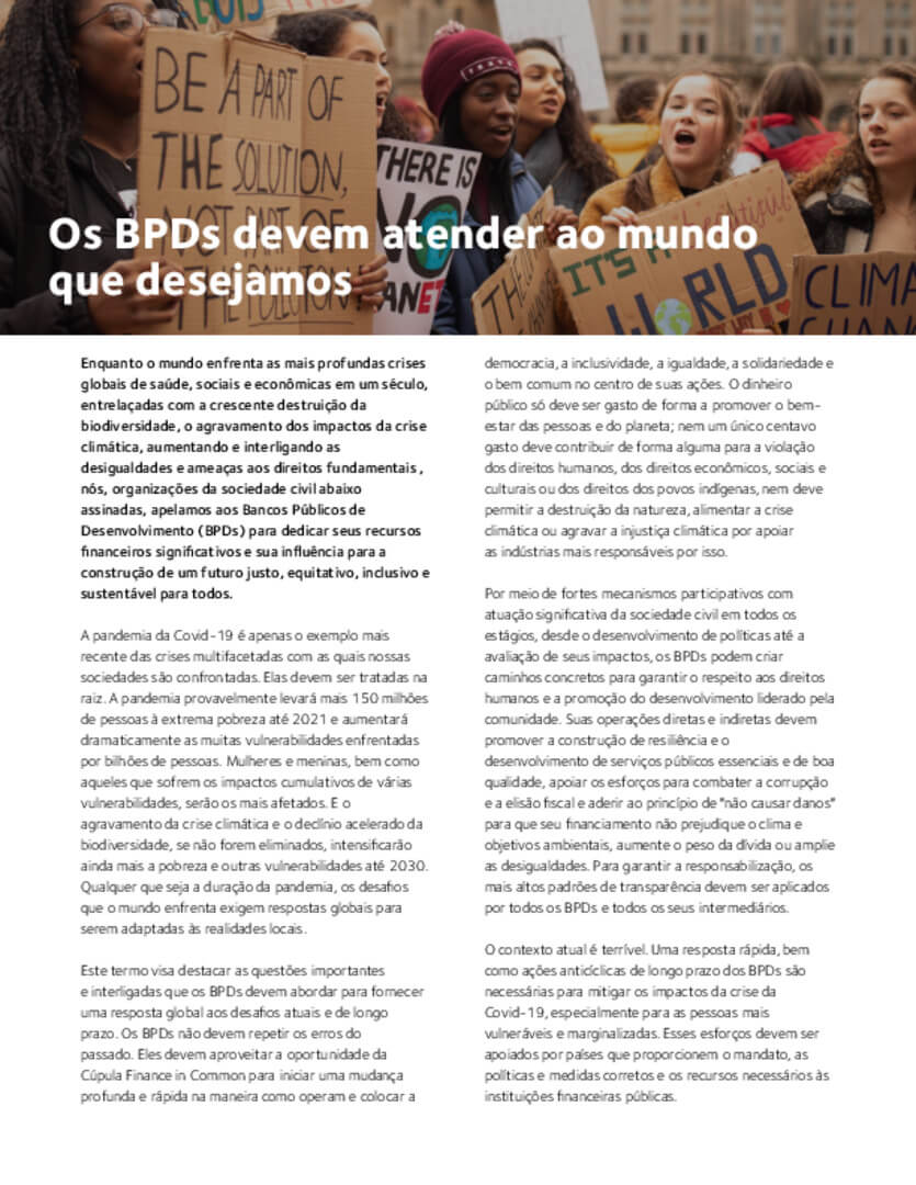 Finance in Common Joint CSO Statement | Forus