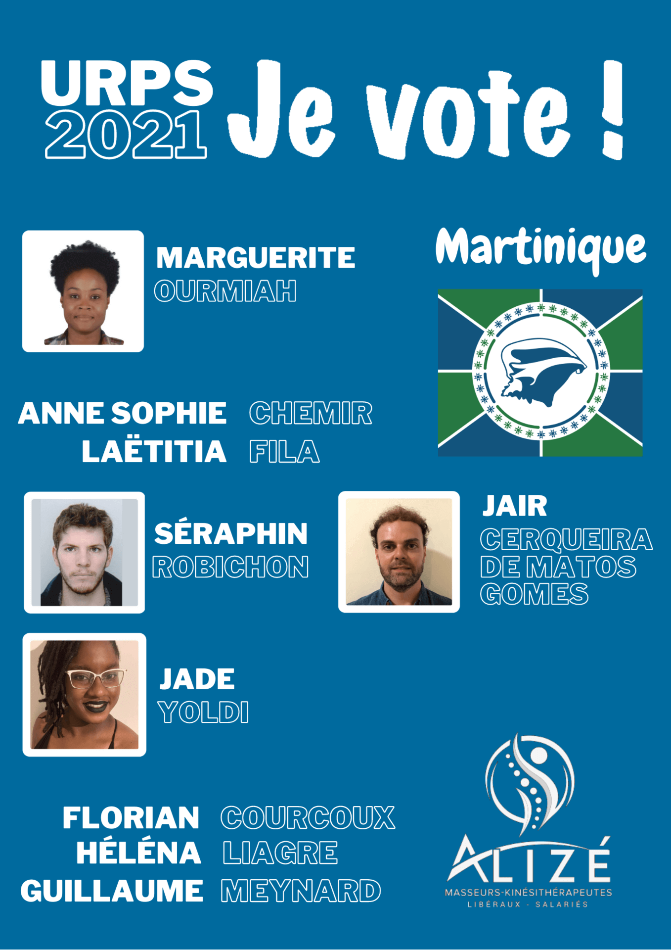 URPS 2021 : Nos candidats pour la région Martinique | Alizé - Syndicat de kinésithérapeutes