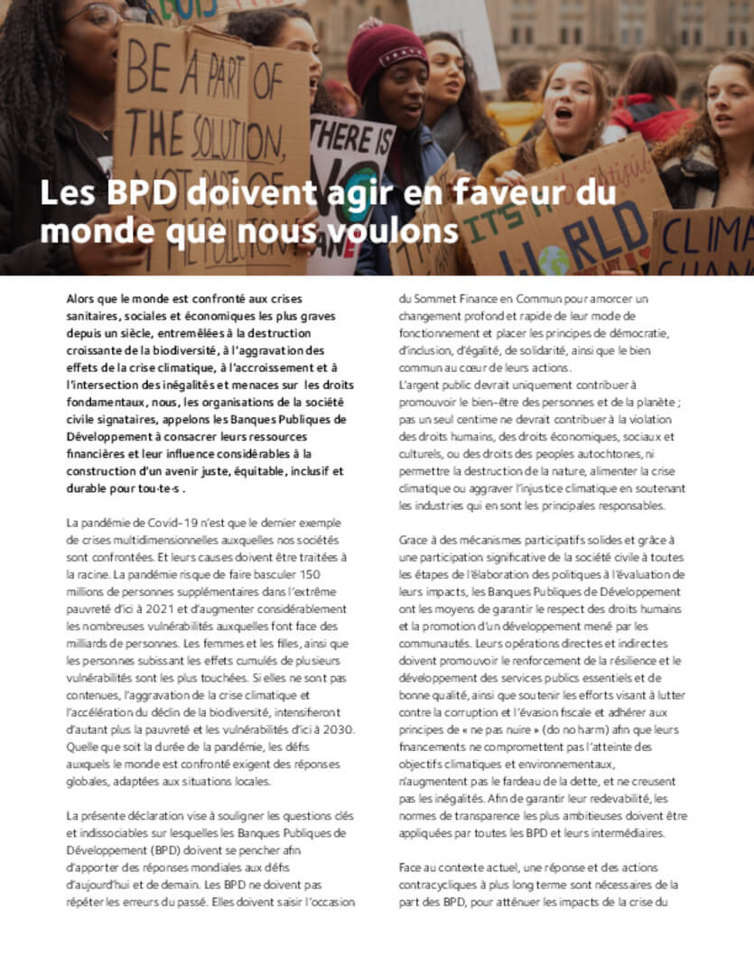 Finance in Common Joint CSO Statement | Forus