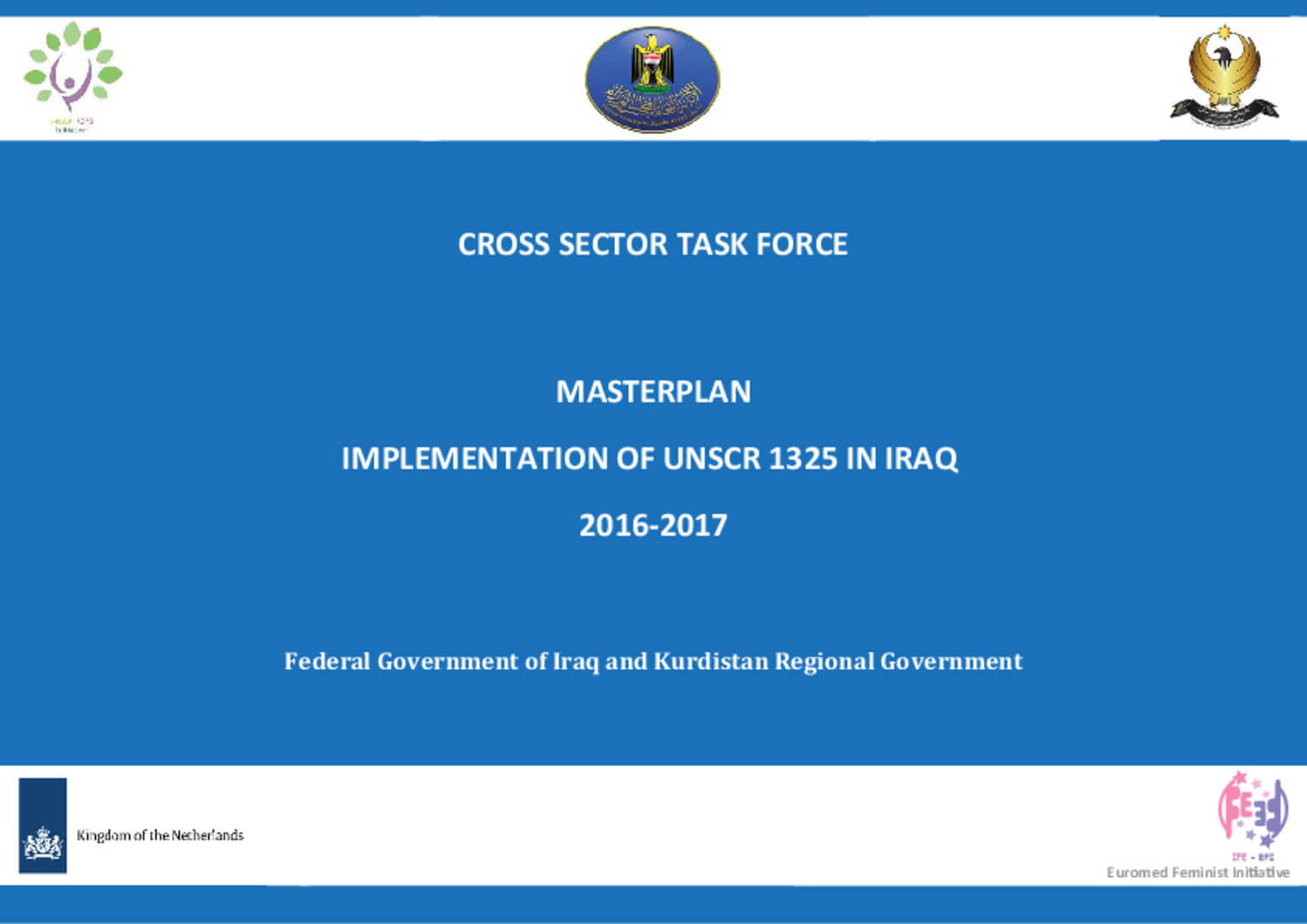 Booklet: Master plan: Implementation of UNSCR 1325 in Iraq | EFI - EuroMed Feminist Initiative