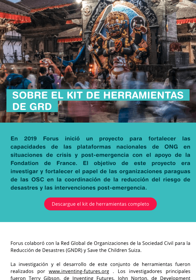 Disaster Risk Reduction (DRR) toolkit | Forus