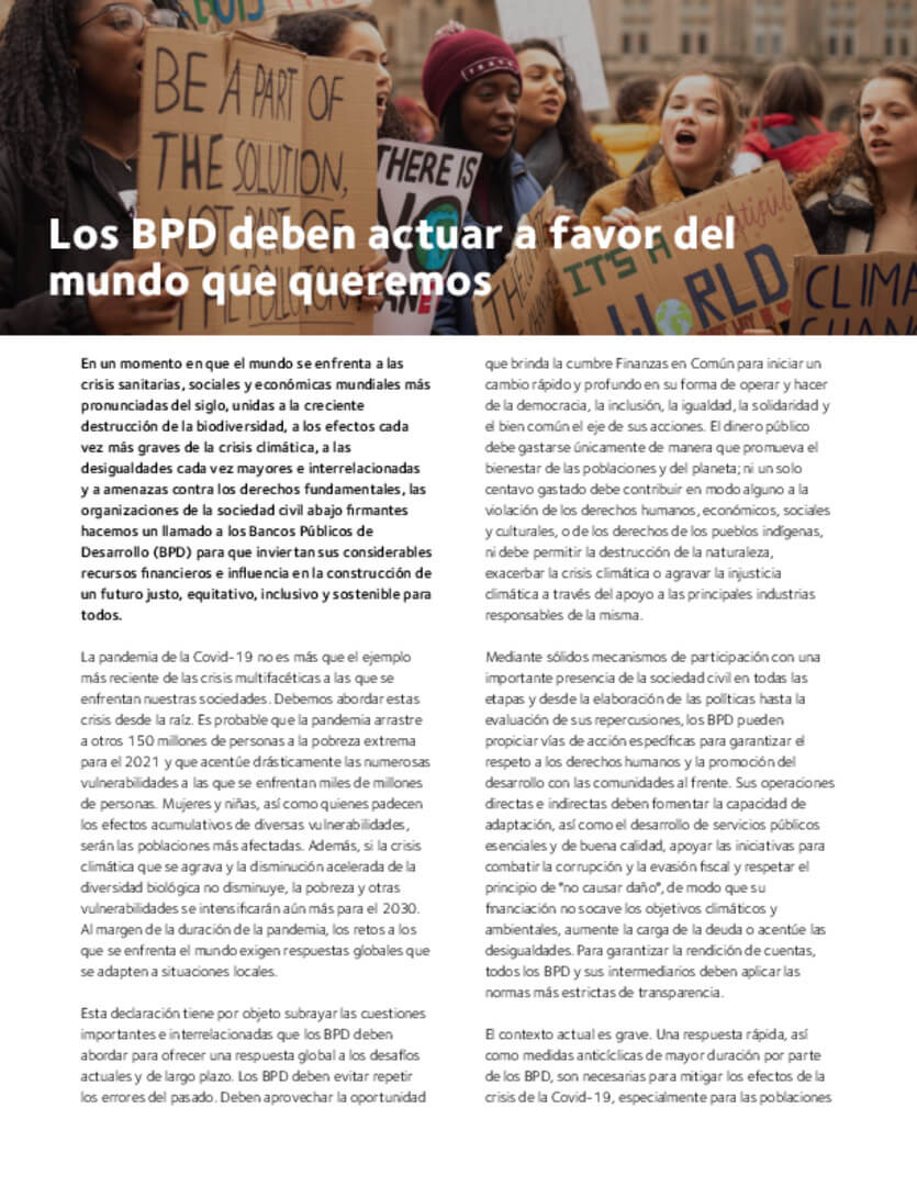 Finance in Common Joint CSO Statement | Forus