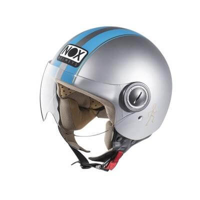 Casque jet Nox - N210 gris/bleu | Easy Scooter