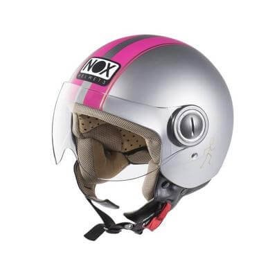 Casque jet Nox - gris/rose | Easy Scooter