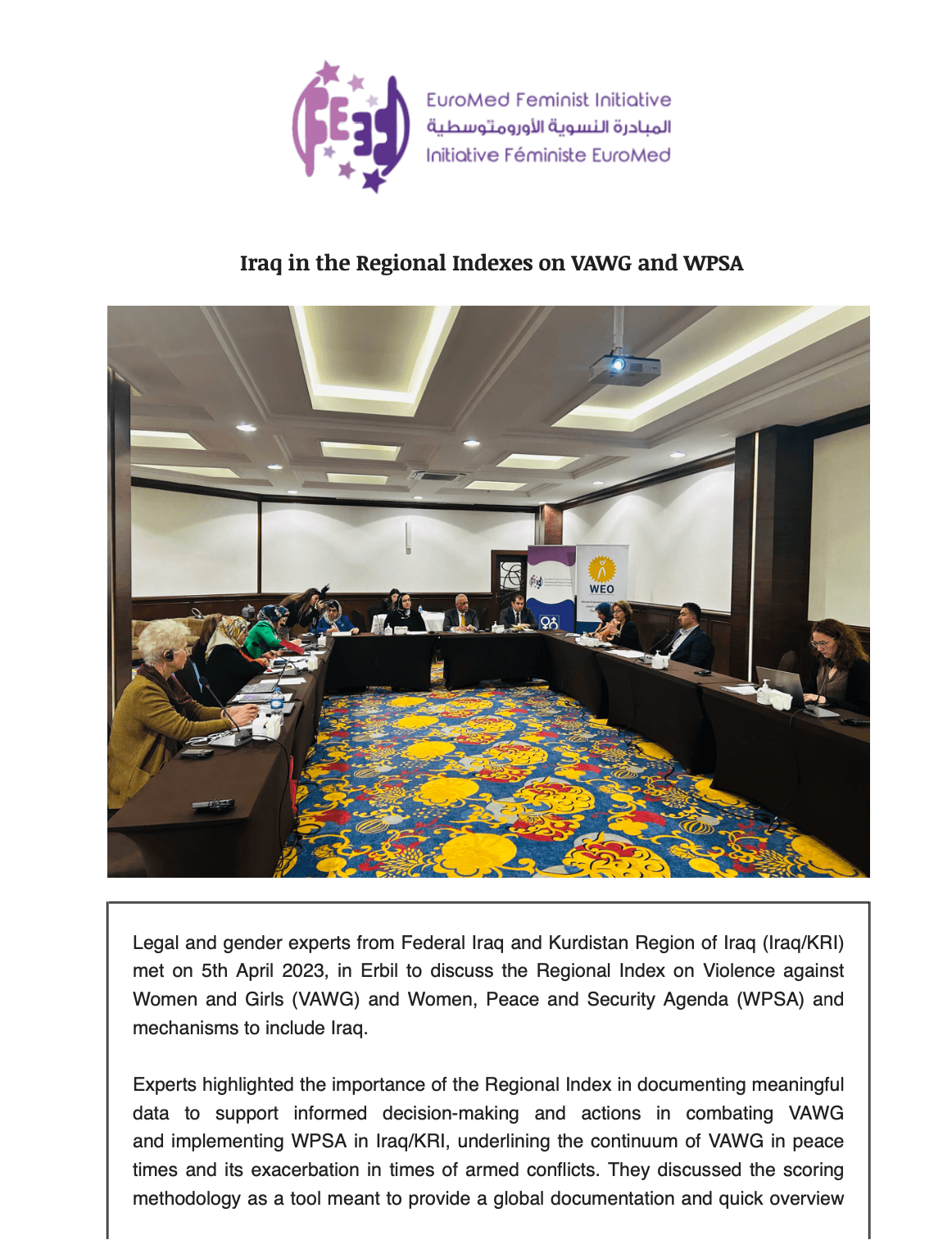 EUROMED FEMINIST INITIATIVE NEWSLETTER - PUBLISHED 12/4/2023 | EFI - EuroMed Feminist Initiative