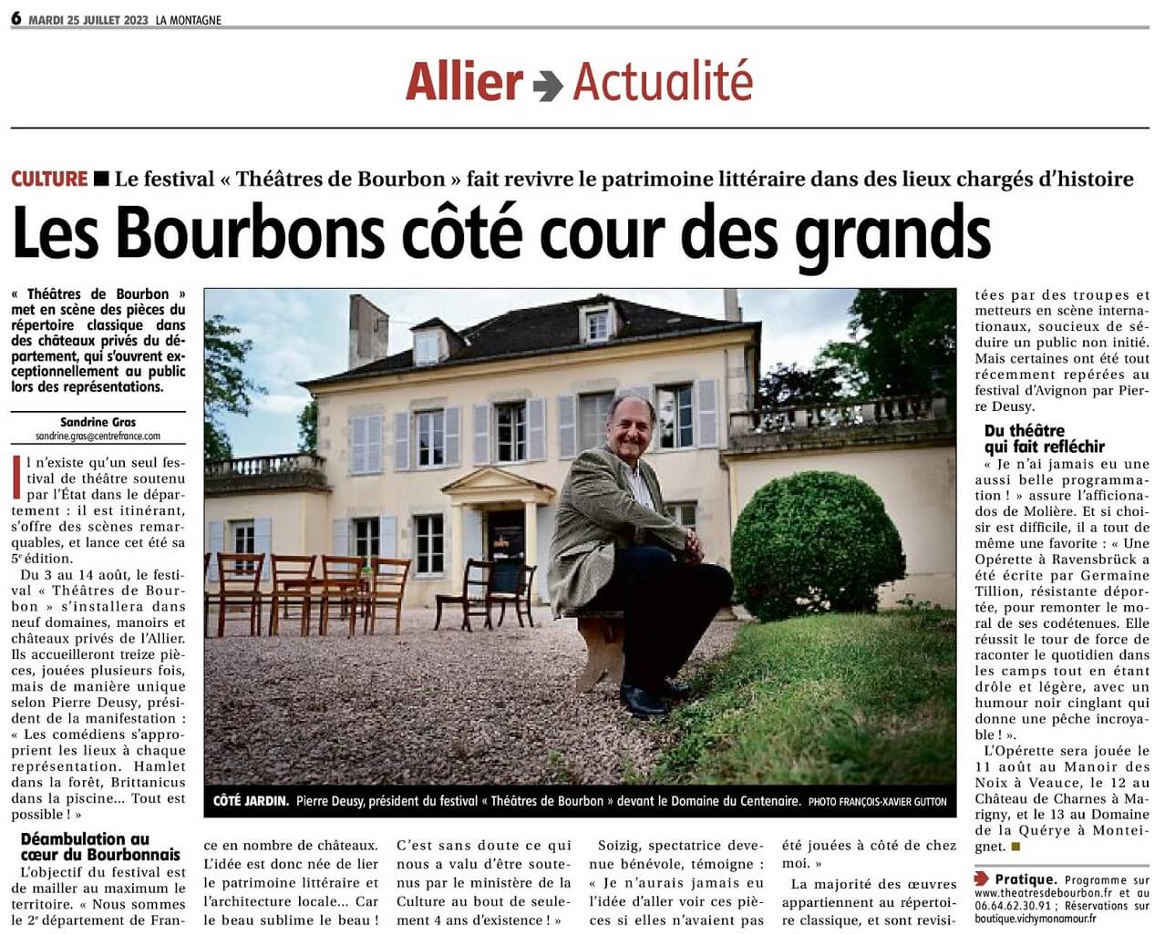 La Montagne - 26 juillet 2023 | Théâtres de Bourbon