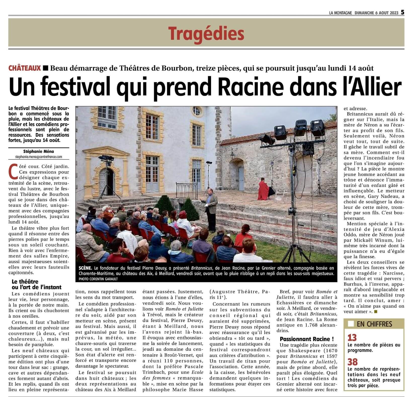 La Montagne - 6 août 2023 | Théâtres de Bourbon