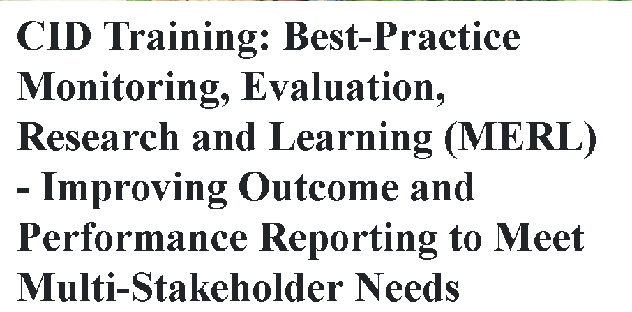 CID- training on best-practice Monitoring, Evaluation, Research and Learning (MERL) | Forus