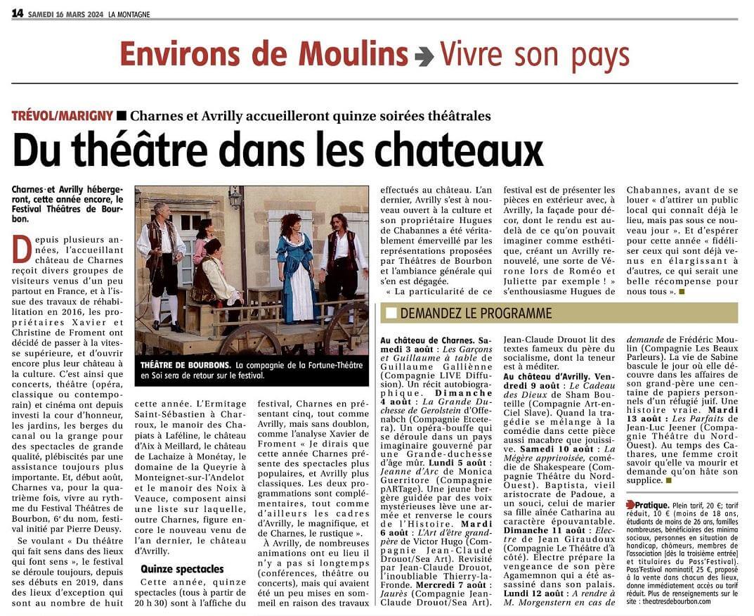 La Montagne - 16 mars 2024 | Théâtres de Bourbon