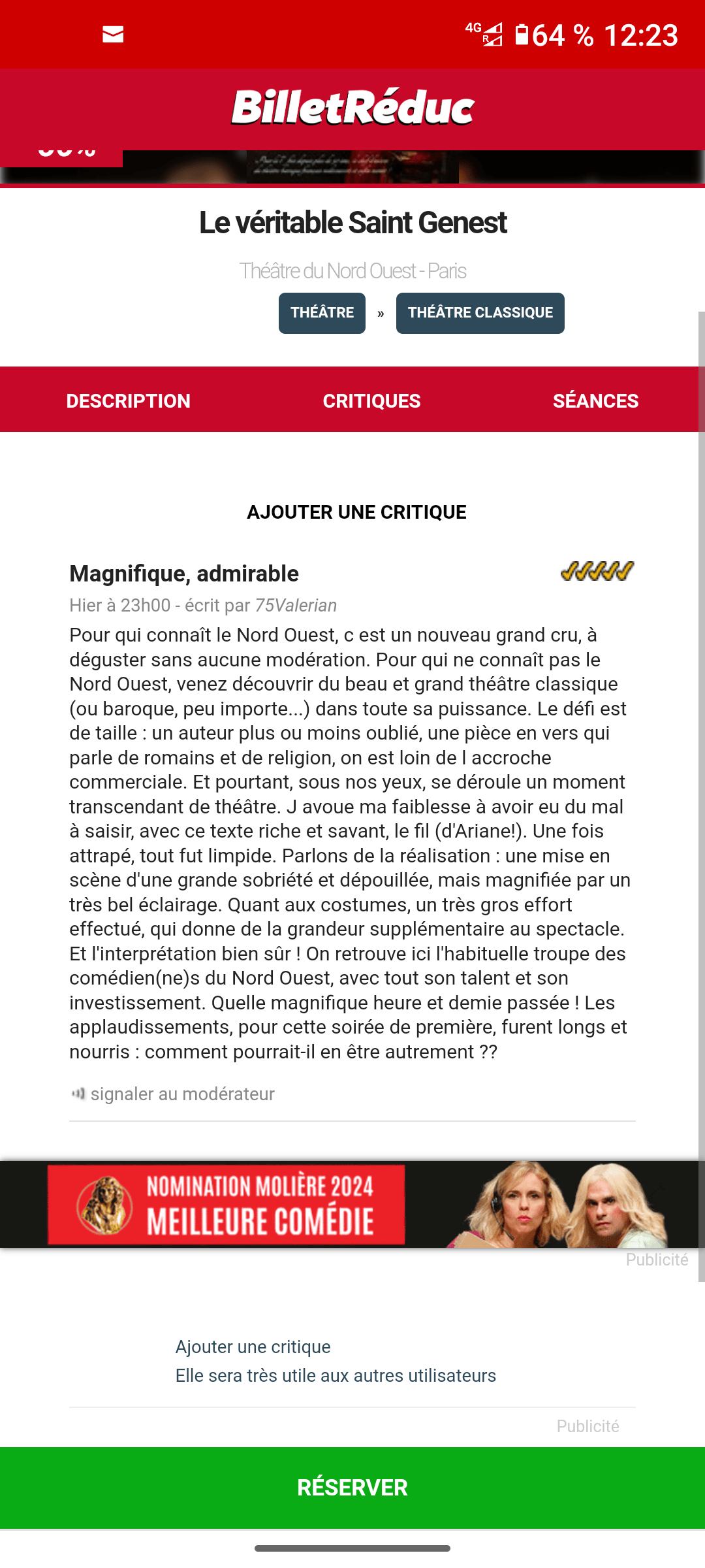 Première critique de St Genest | Théâtres de Bourbon