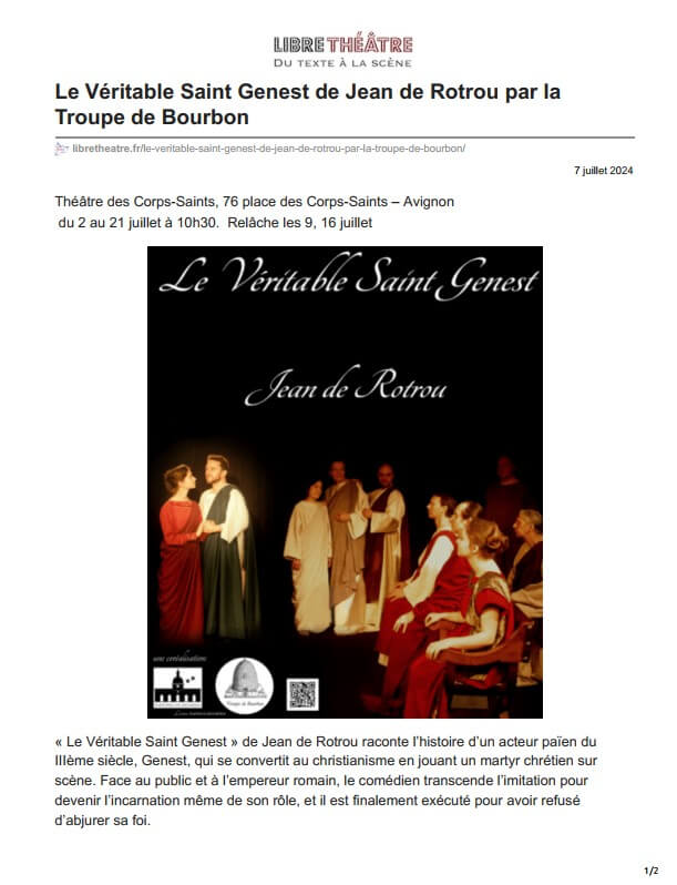 Libre théâtre Avignon 2024 | Théâtres de Bourbon