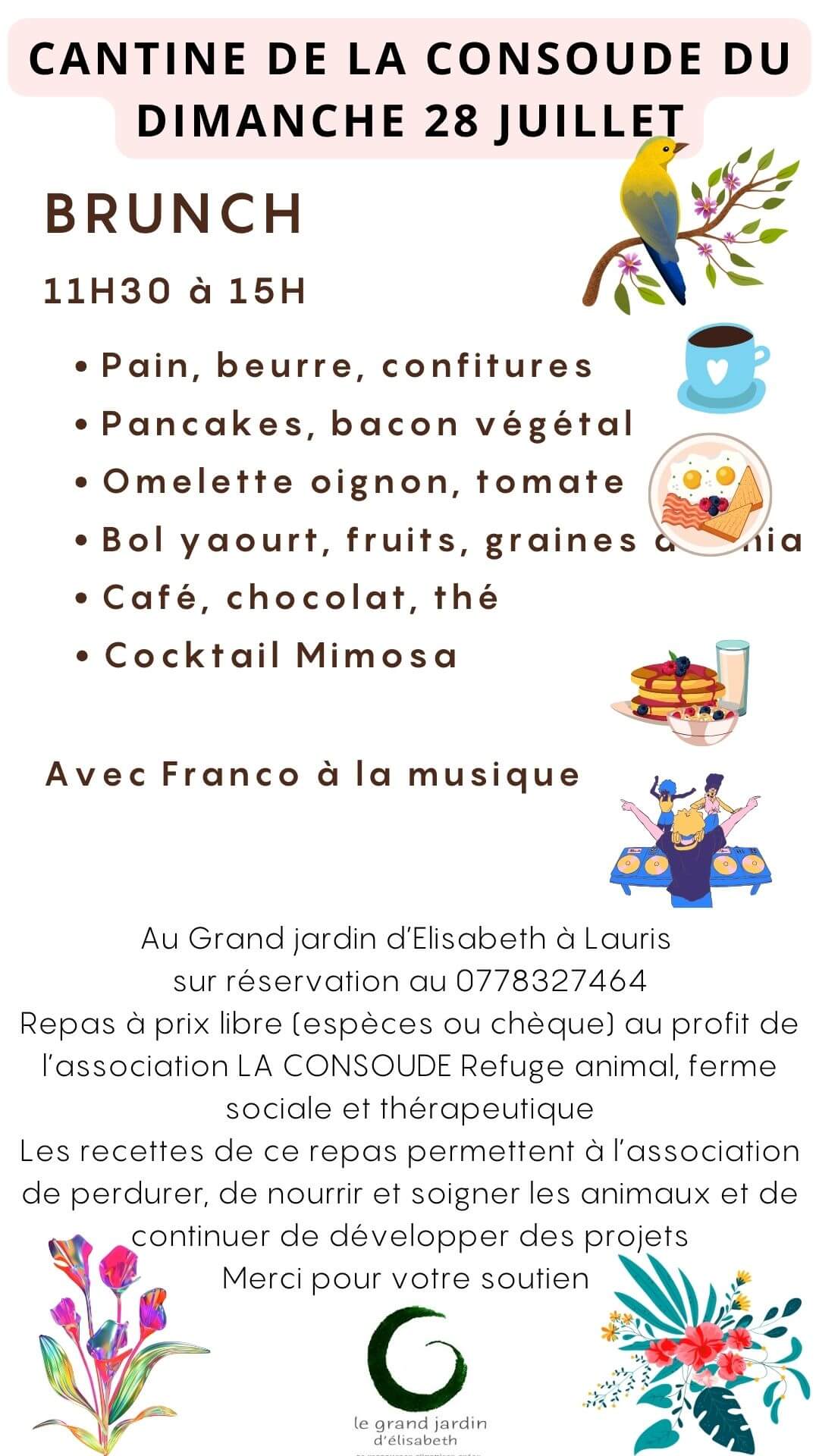 Brunch de la Consoude le dimanche 28 juillet | La Ferme thérapeutique La Consoude
