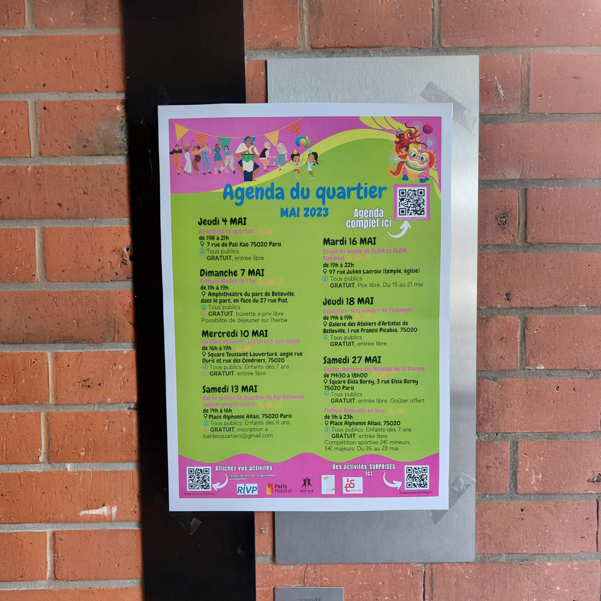 Agenda du quartier