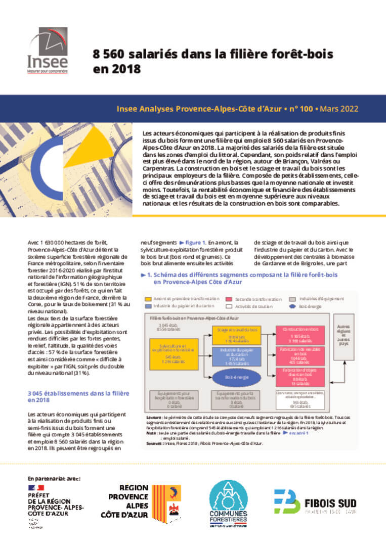 INSEE Analyse Provence-Alpes-Côte d’Azur - N°100 - MARS 2022 | Fibois Sud