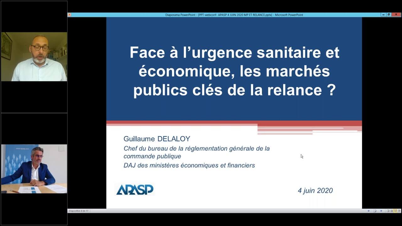 Web Conférence APASP - 4 juin 2020 - Marchés publics et relance de l'économie