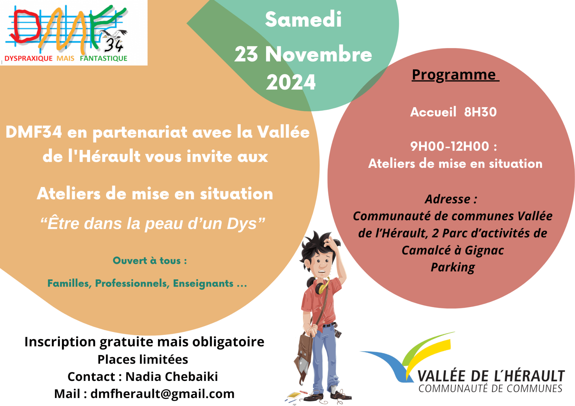 DMF34 Ateliers de mise en situation "Être dans la peau d'un DYS" | FDMF - Fédération Dyspraxique Mais Fantastique