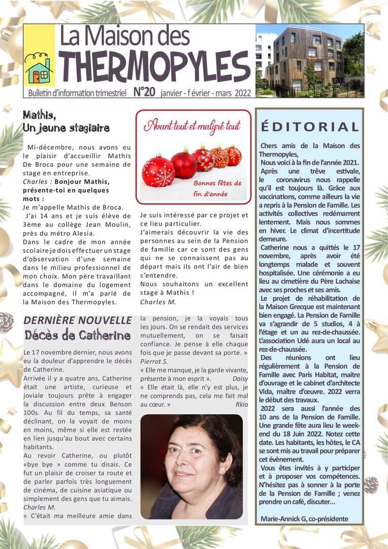 Gazette 20 | La Maison des Thermopyles