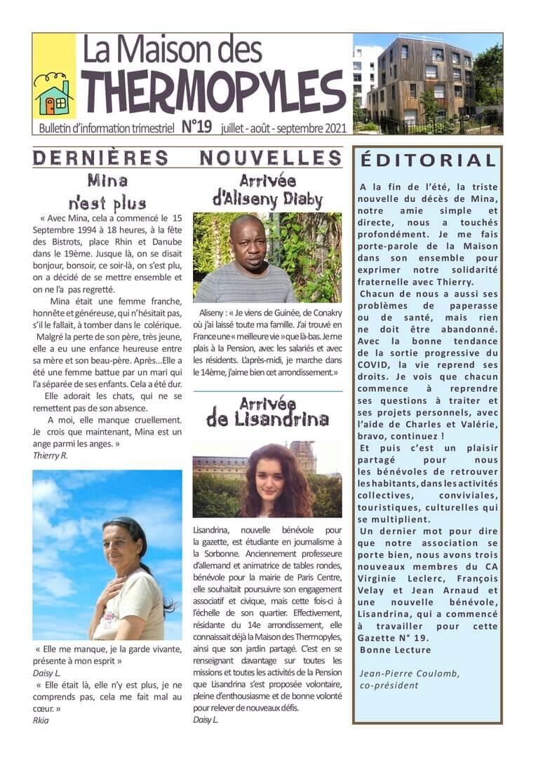 Gazette 19 | La Maison des Thermopyles