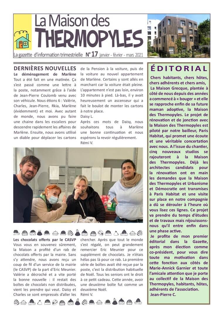 Gazette 17 | La Maison des Thermopyles