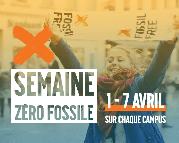Du 1er au 7 avril, c'est la semaine du Zéro Fossile dans les campus ! | RESES