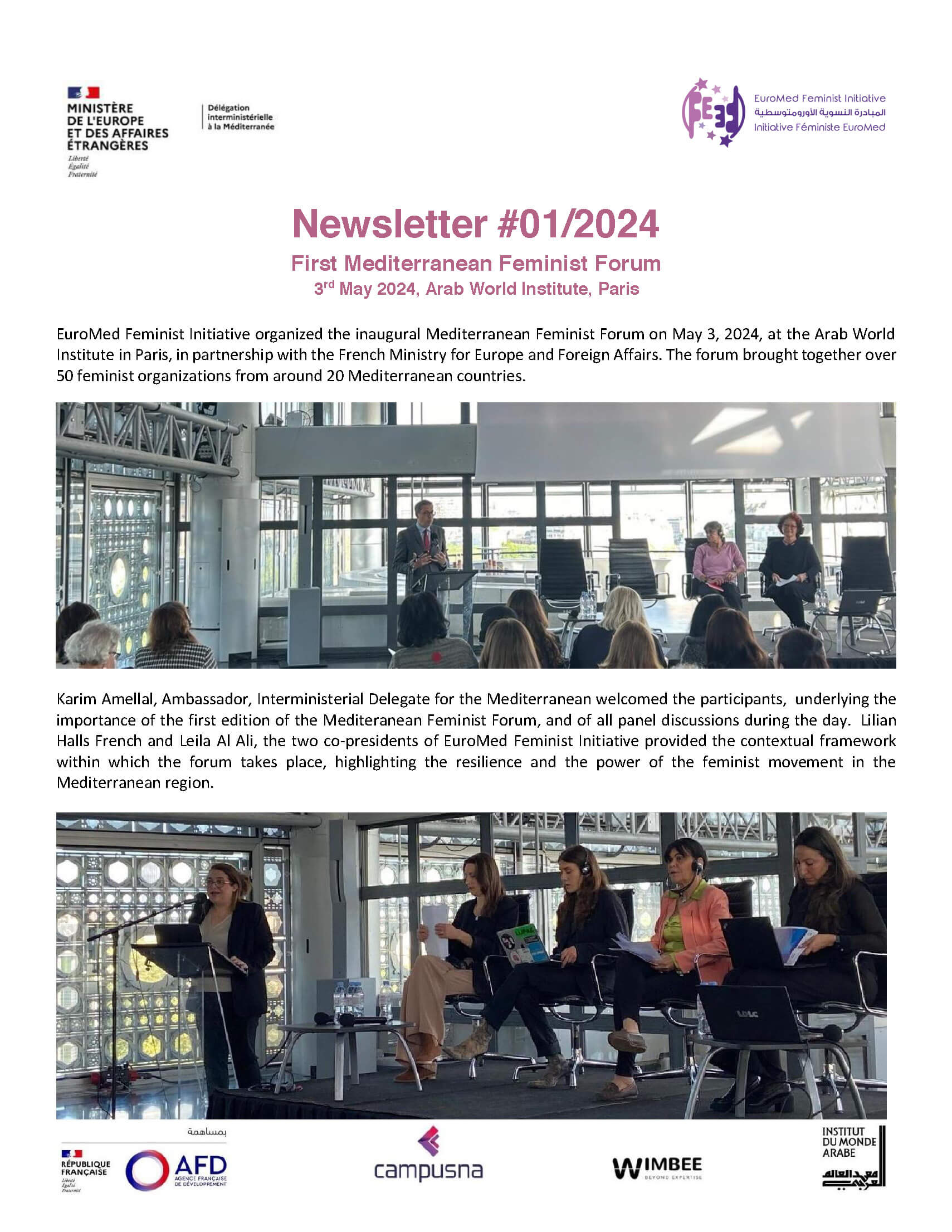 Newsletter: First Mediterranean Feminist Forum | EFI - EuroMed Feminist Initiative