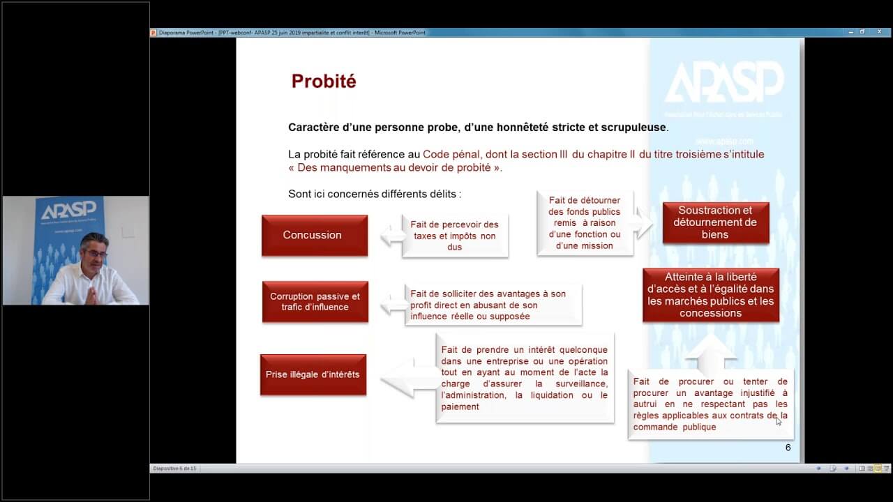 Web Conférence APASP - 25/06/2019 - Impartialité et conflit d'intérêt
