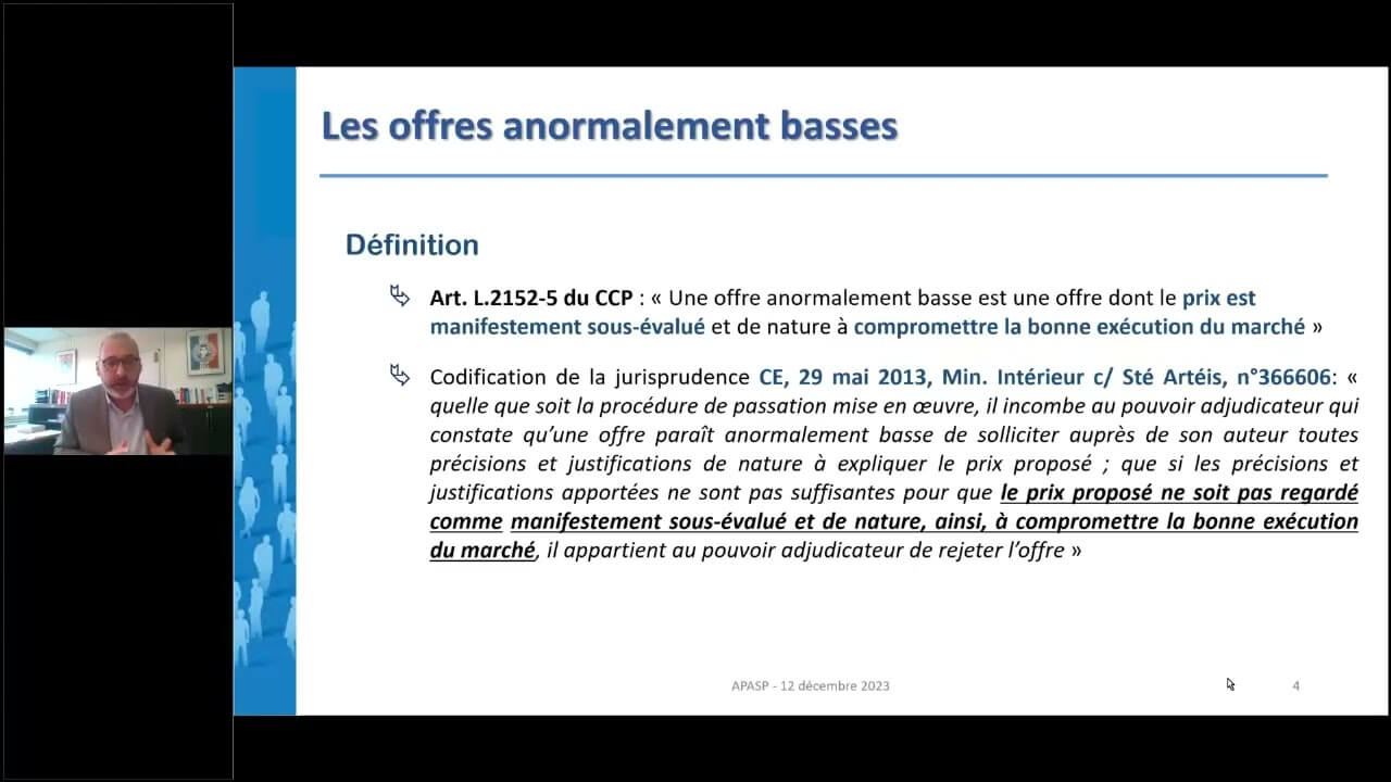 offres anormalement basses et inacceptables