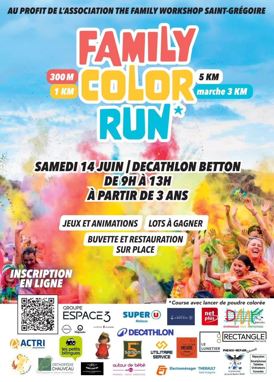 Family Color Run avec DMF35 | FDMF - Fédération Dyspraxique Mais Fantastique