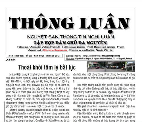 Thông Luận số 270-2012 | Vietnam Fraternité