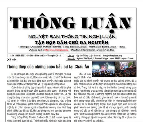 Thông Luận số 269-2012 | Vietnam Fraternité