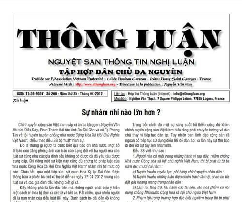 Thông Luận số 268-2012 | Vietnam Fraternité