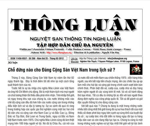Thông Luận số 266-2012 | Vietnam Fraternité