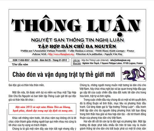 Thông Luận số 265-2012 | Vietnam Fraternité