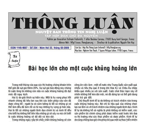 Thông Luận số 234-2009 | Vietnam Fraternité