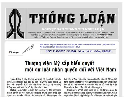 Thông Luận số 228-2008 | Vietnam Fraternité