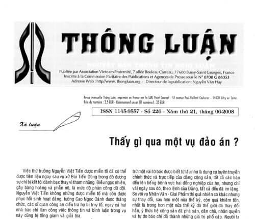 Thông Luận số 226-2008 | Vietnam Fraternité