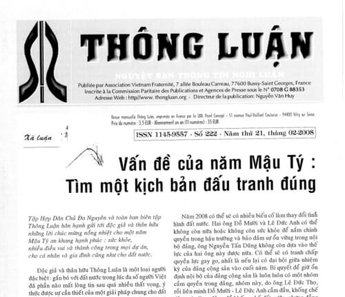 Thông Luận số 222-2008 | Vietnam Fraternité